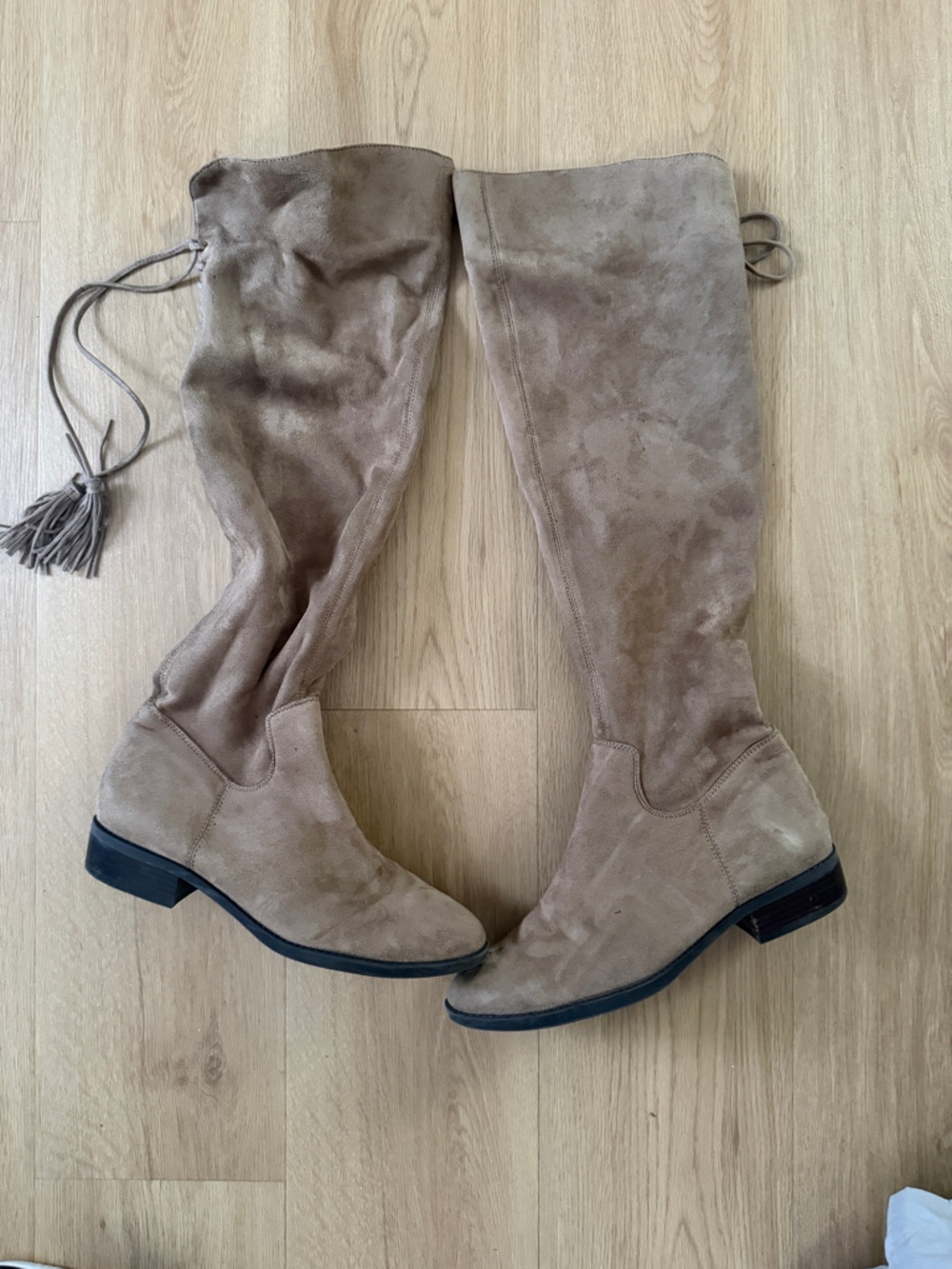 Vince Camuto Taupe Suede Over-the-Knee Boots